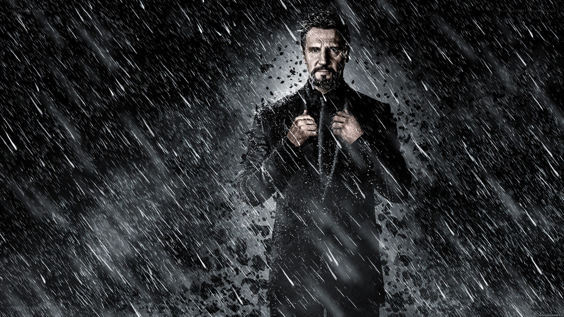 man in rain with coat