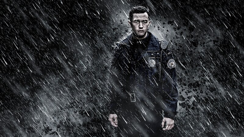 Man in rain with police uniform