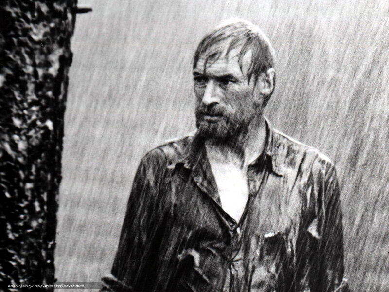man in rainstorm
