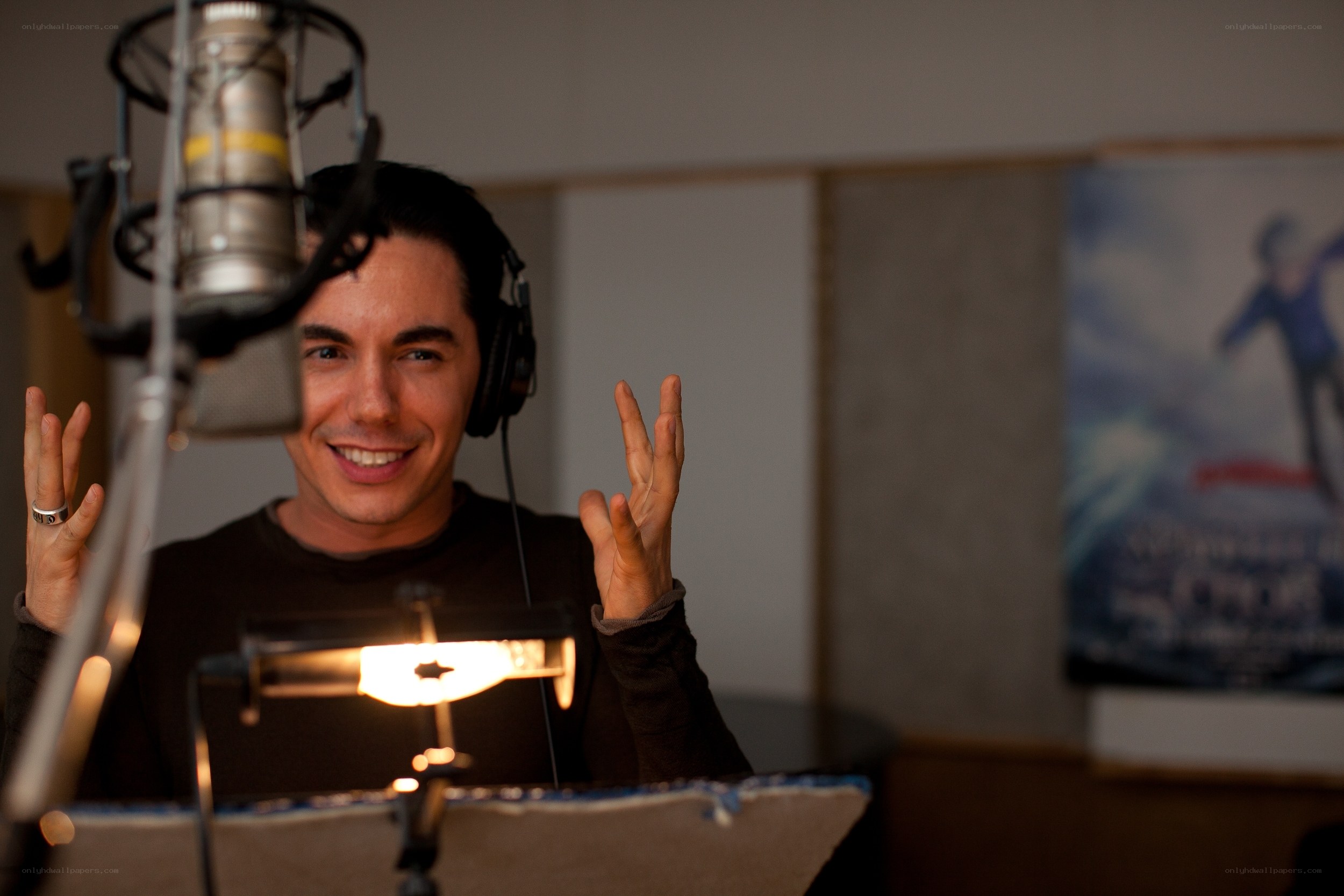 man in recording studio