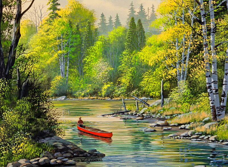 Man in Red Canoe