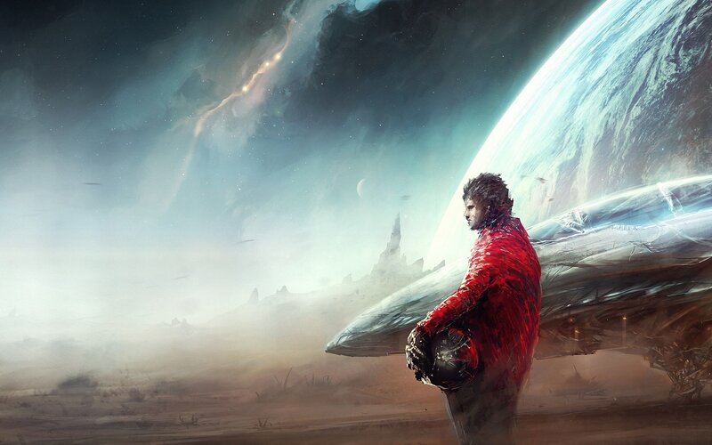 Man in Red Coat — Dramatic, Digital Art, Planet