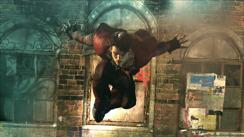Man in Red Coat Falling — Dramatic