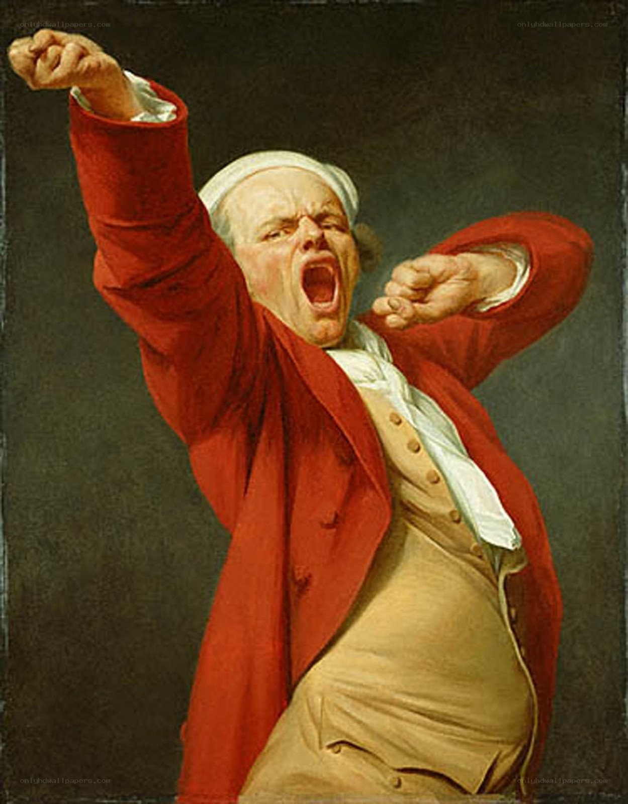 Man in Red Coat Yelling