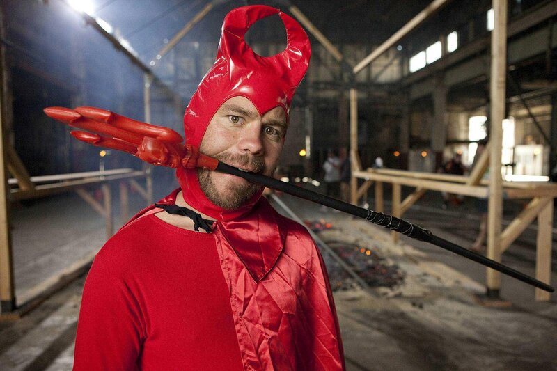 Man in Red Costume — Dramatic