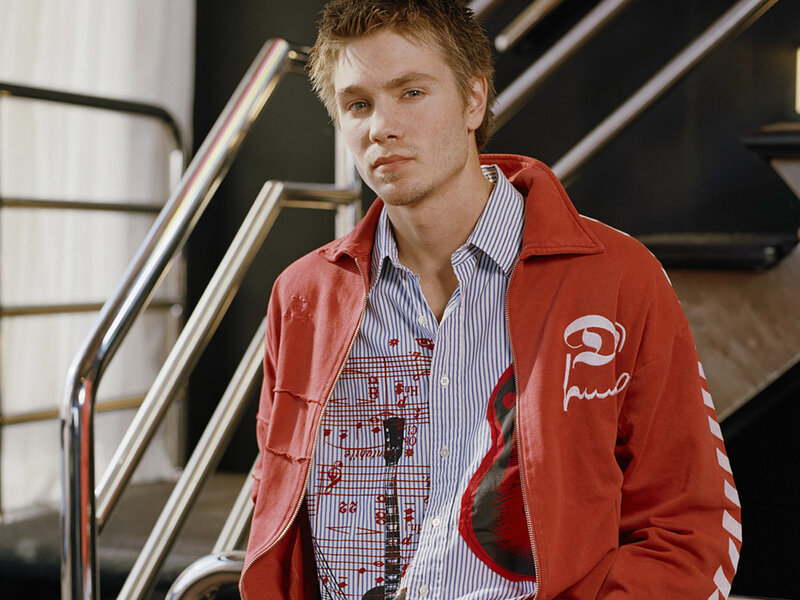 man in red jacket