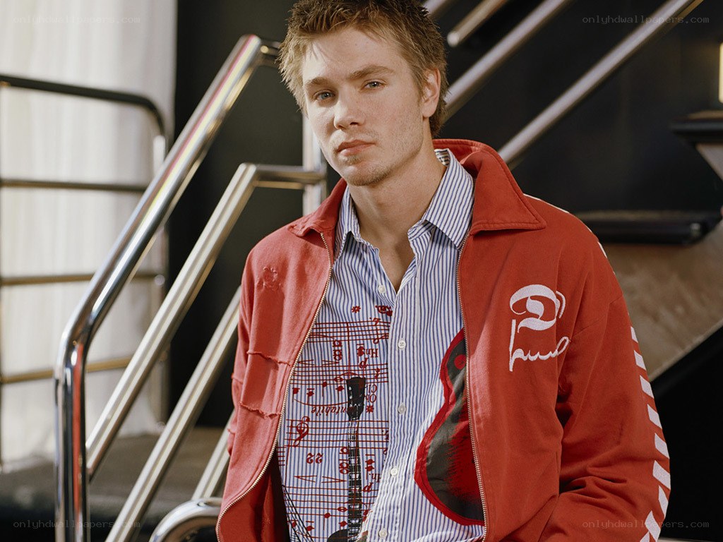 man in red jacket