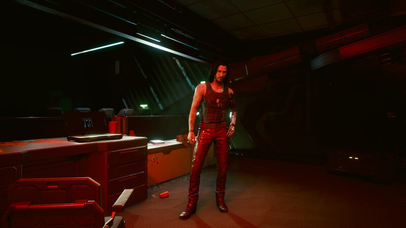 Man in Red Leather Outfit