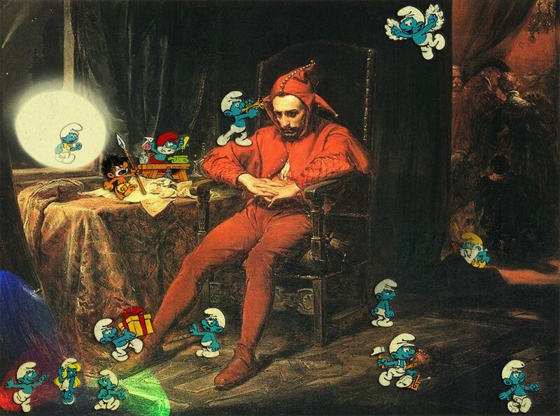 Man in Red Robe — Blue, Dramatic