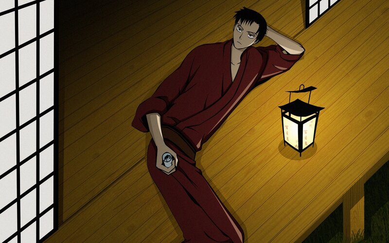 man in red robe on wooden floor