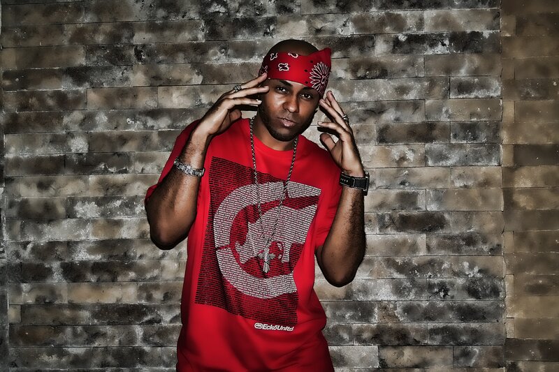 man in red shirt and bandana