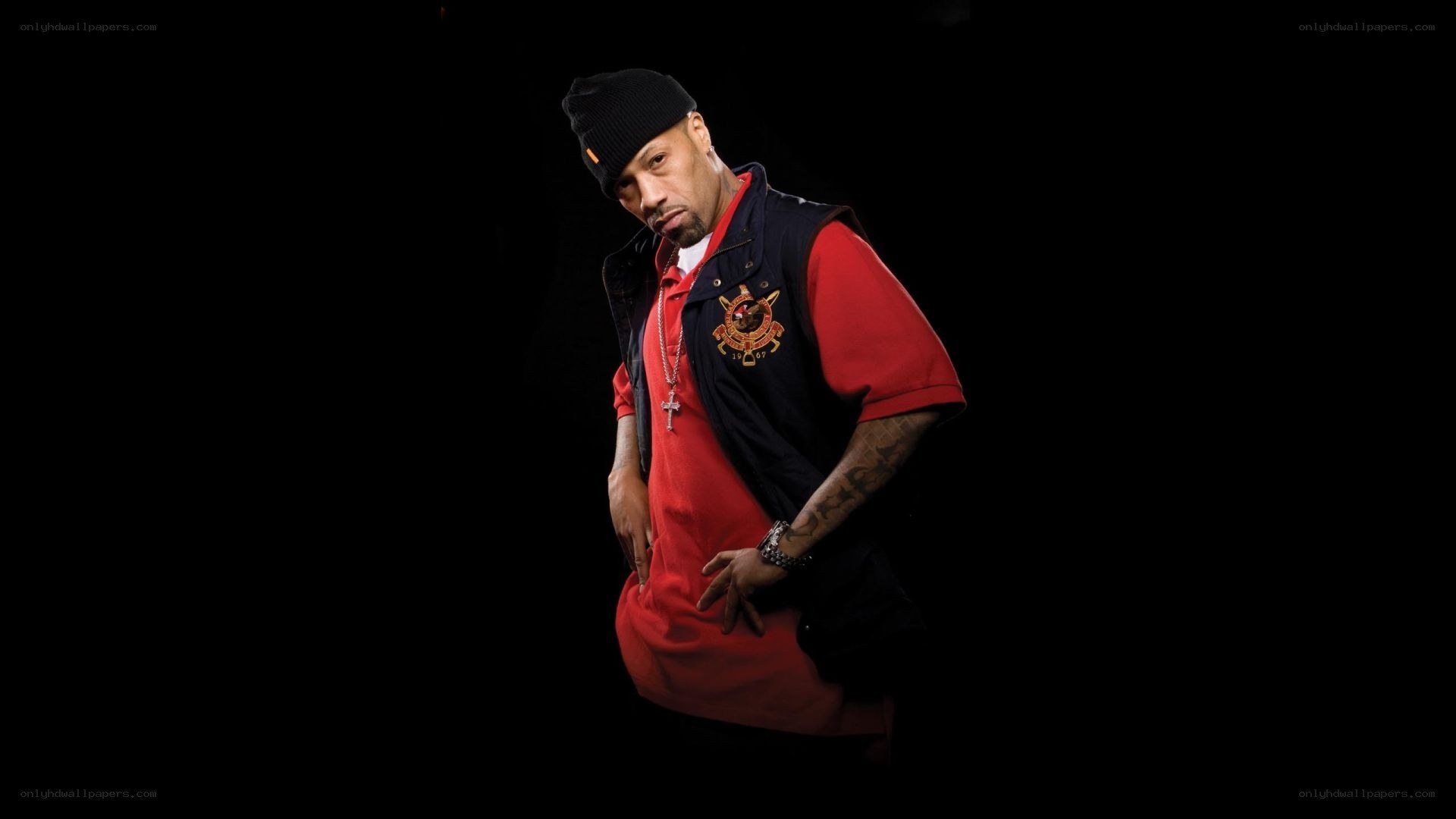 man in red shirt and beanie
