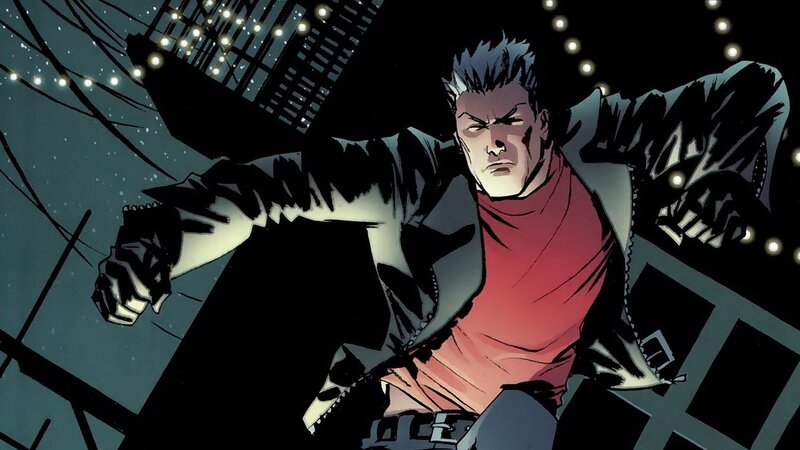 Man in Red Shirt — Black, Dramatic, Night