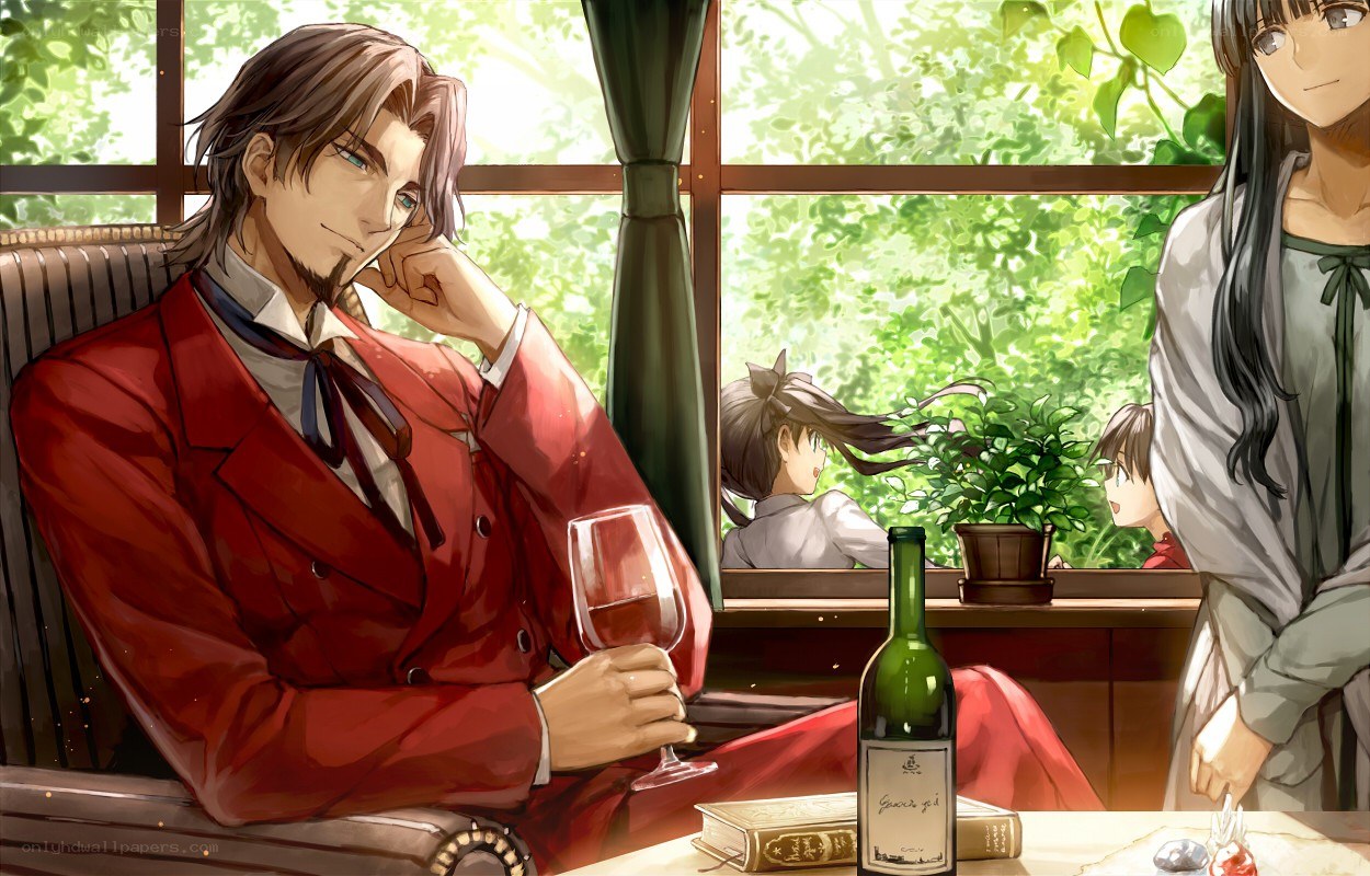 Man in red suit with wine