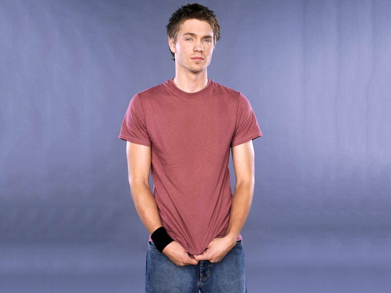 man in red t-shirt