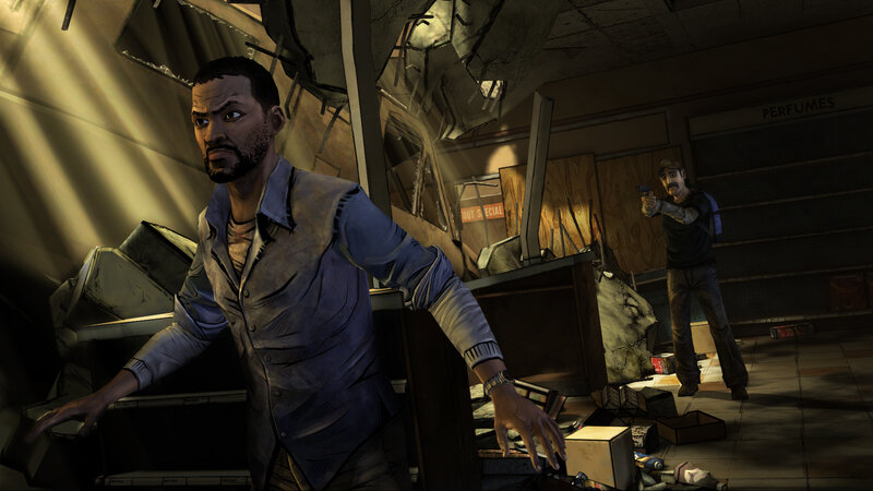 Man in Ruined Store