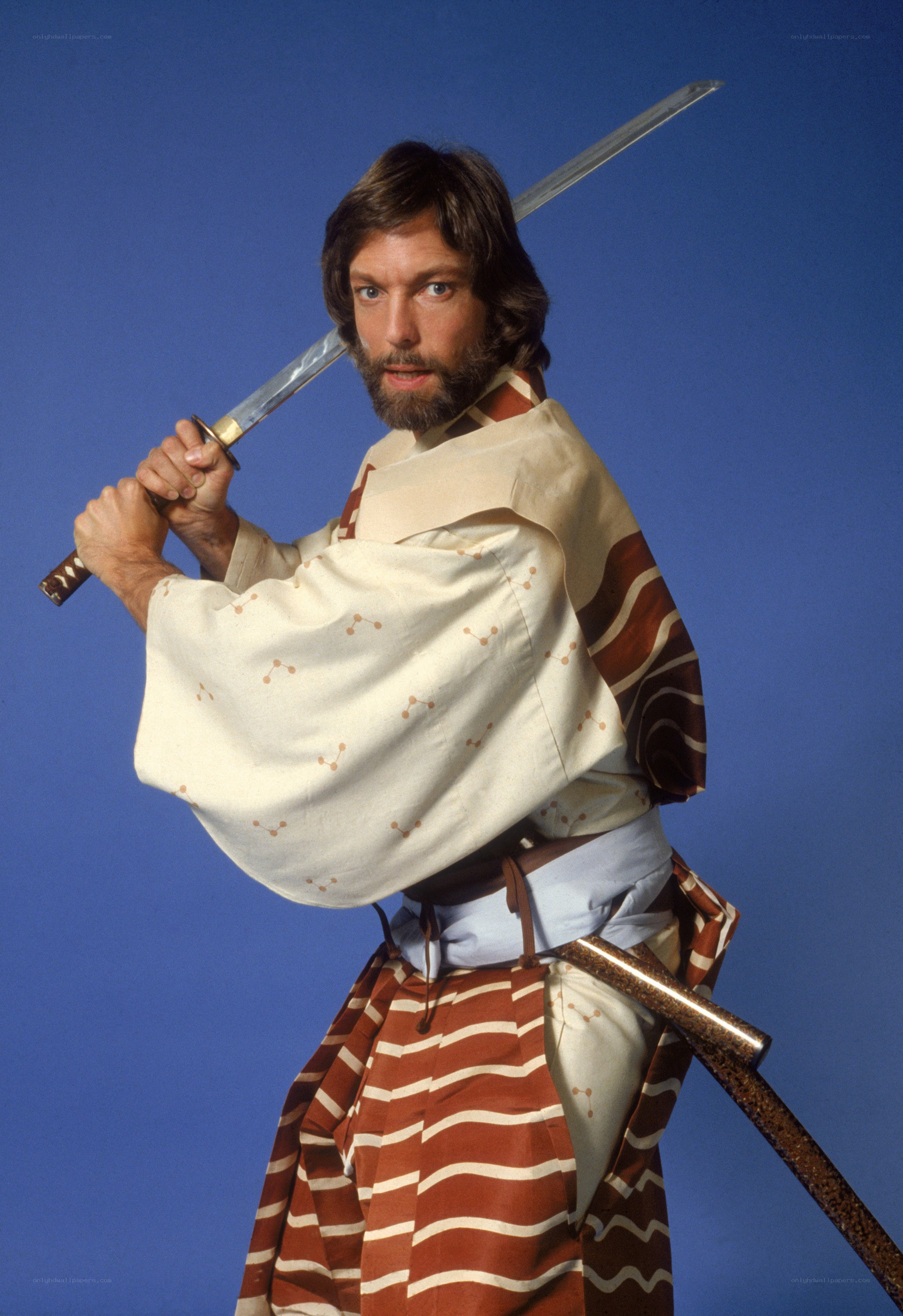 Man in samurai costume with sword