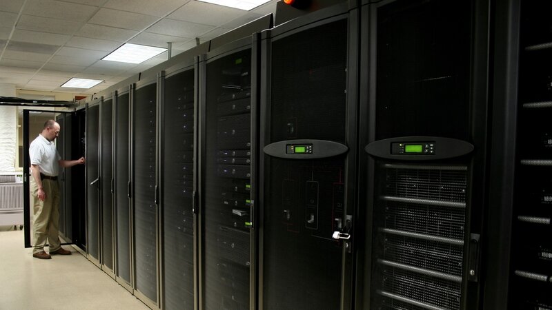 Man in Server Room — Black
