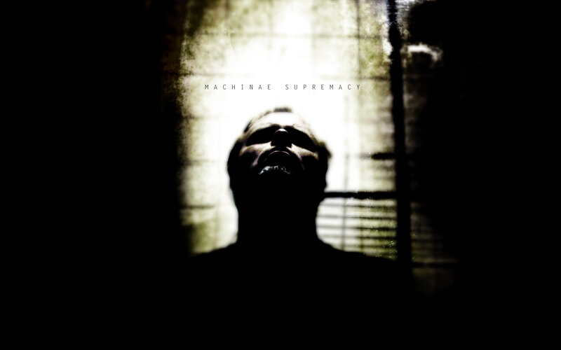 Man in shadow with text