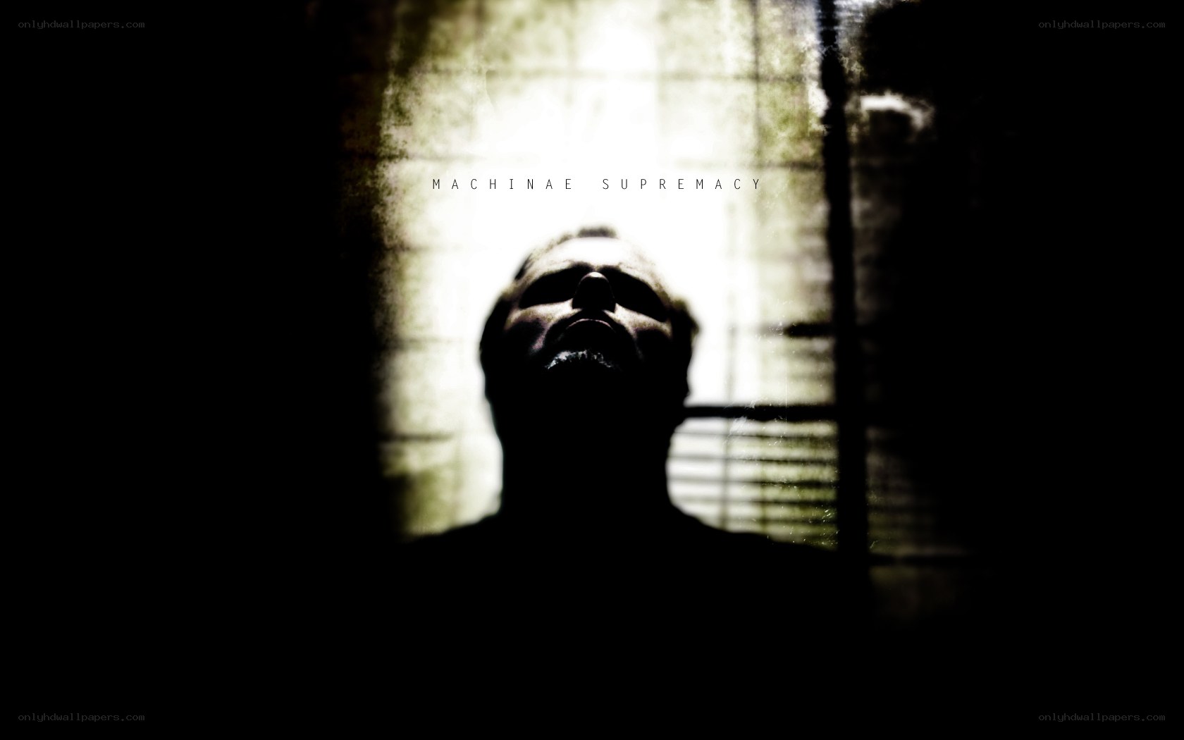 Man in shadow with text