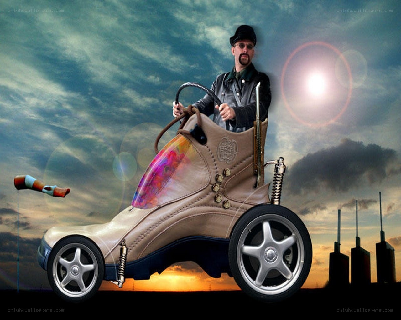 man in shoe car