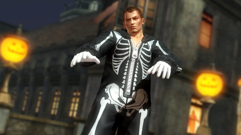 Man in Skeleton Costume