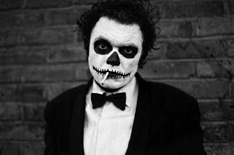 Man in Skeleton Makeup