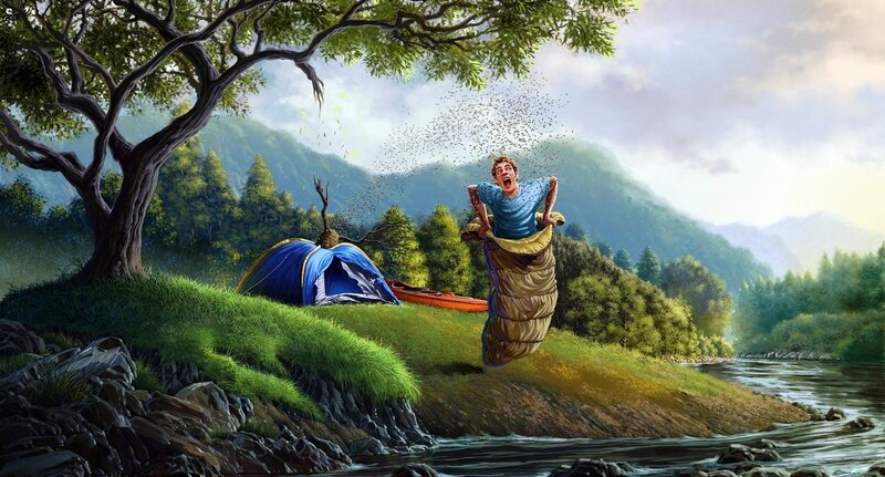 Man in Sleeping Bag — Green