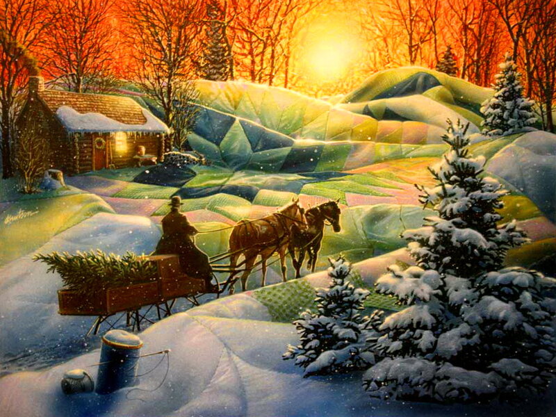Man in Sleigh with Horses
