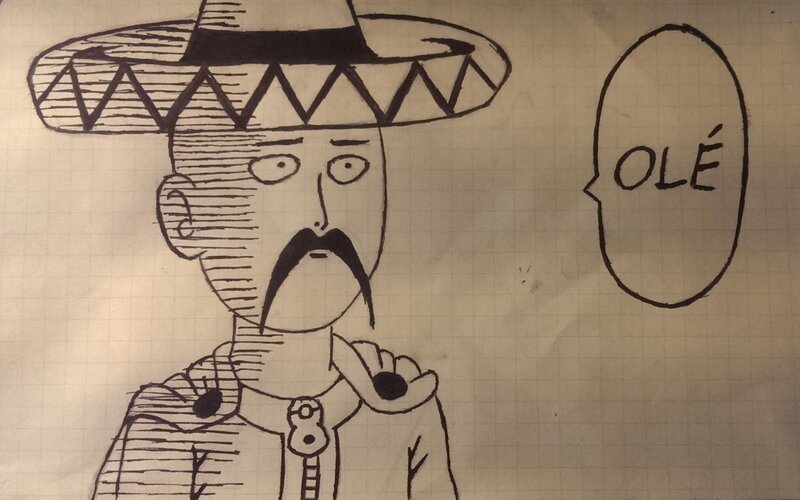 Man in Sombrero — Black