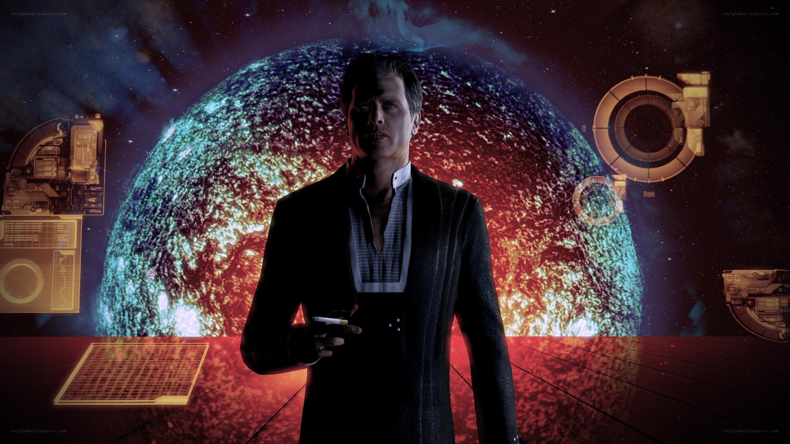 man in space suit with planet