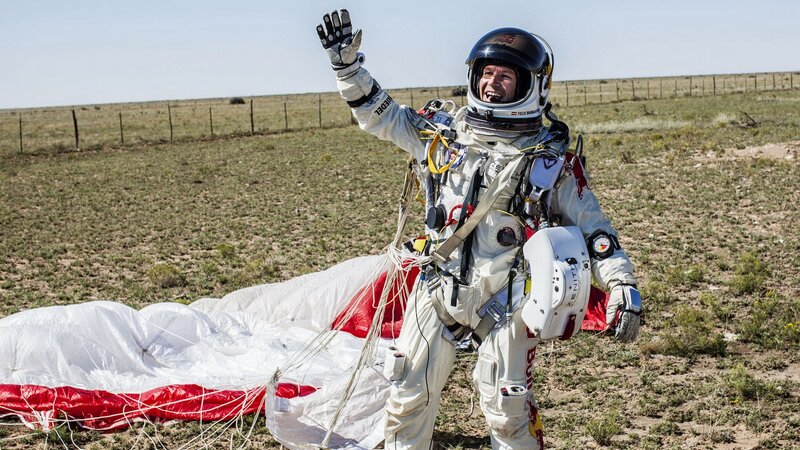 Man in Spacesuit — White, Celebratory, Afternoon
