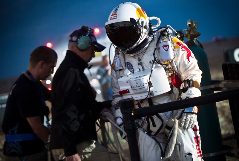 Man in Spacesuit — White, Dramatic, Night