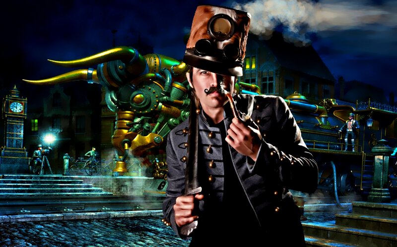 Man in Steampunk Outfit