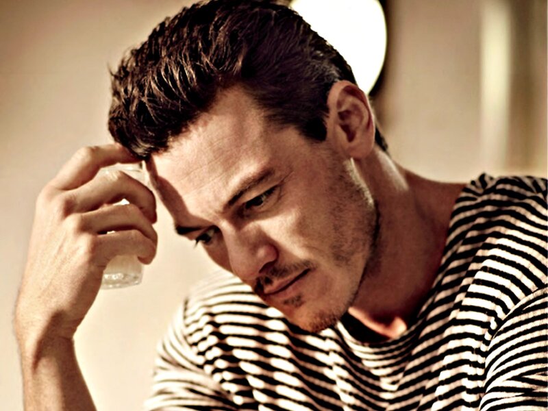Man in Striped Shirt — Black, Contemplative
