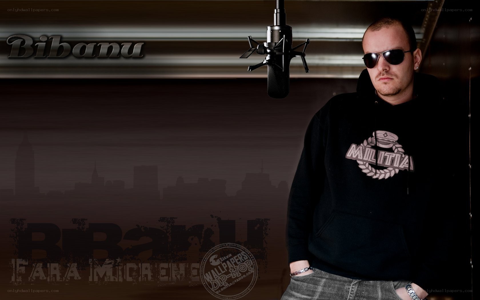 man in studio with microphone