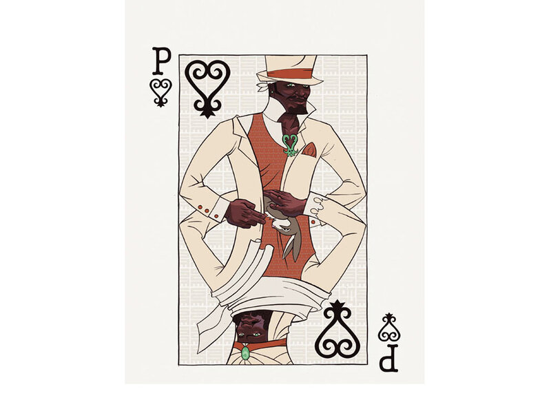 Man in Suit and Hat — White