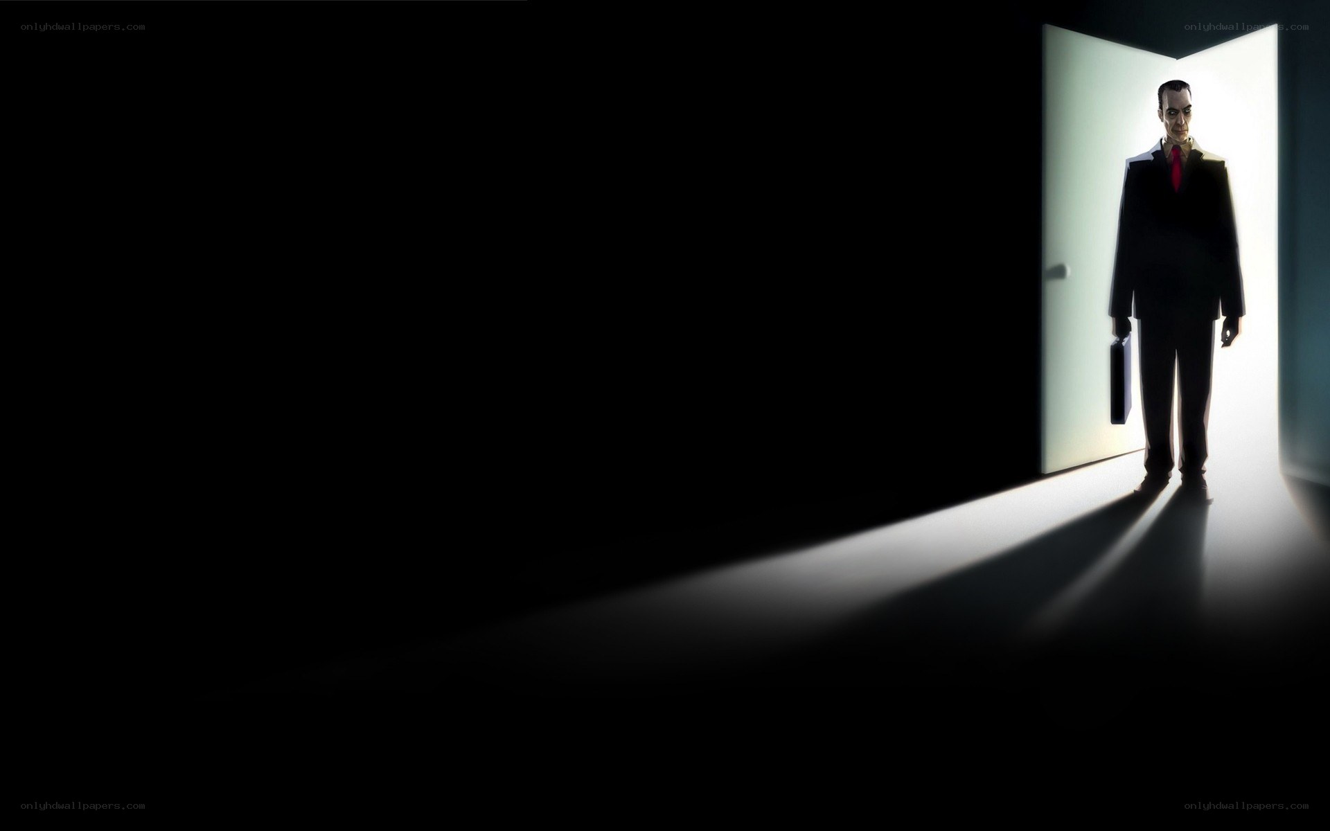man in suit at doorway