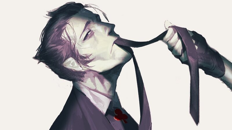 Man in Suit Being Choked