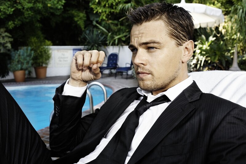 Man in Suit by Pool — Black, Serious
