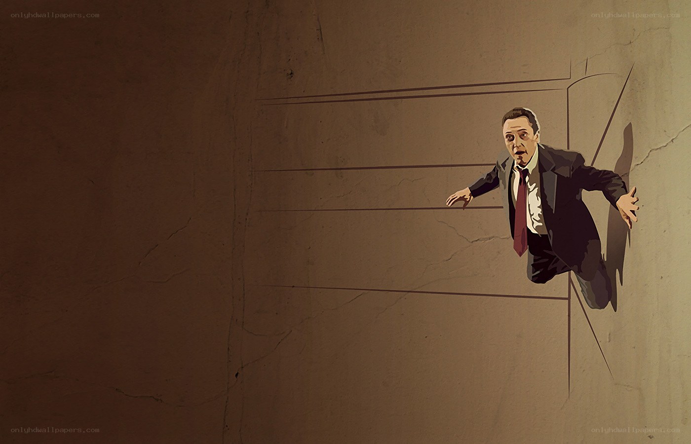 Man in suit falling