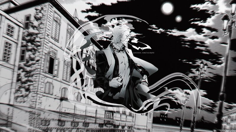 Man in Suit Floating — Black