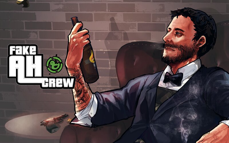 Man in Suit Holding Bottle