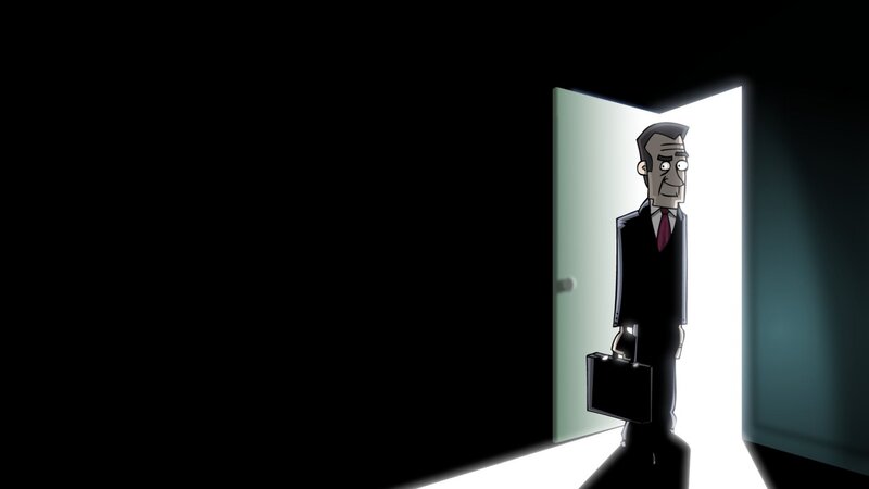 Man in Suit Holding Briefcase — Black