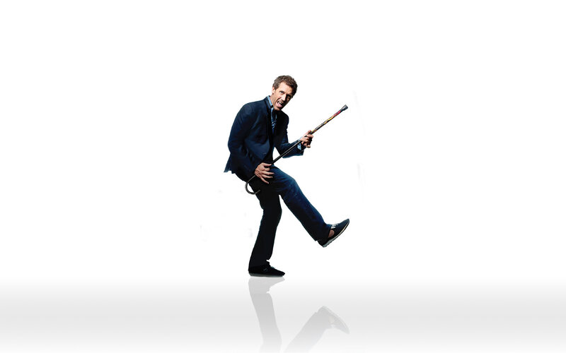 Man in Suit Holding Cane — White, Dynamic