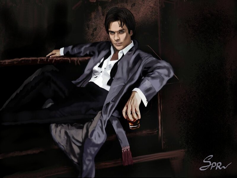 Man in Suit Holding Drink — Black