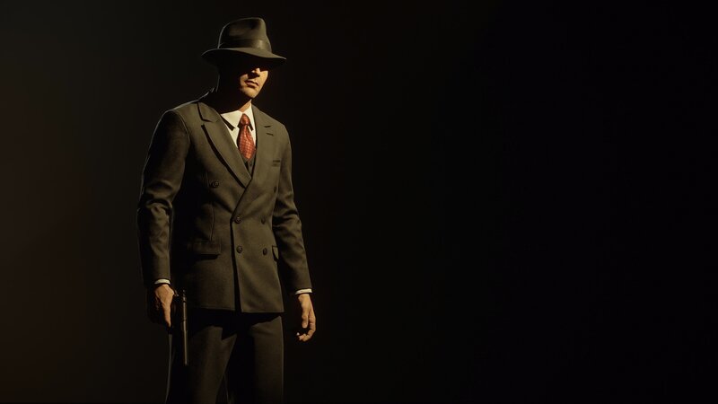 Man in Suit Holding Gun — Black, Dramatic, 3d Render