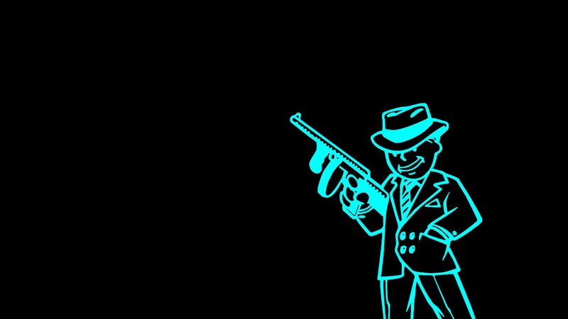 Man in Suit Holding Gun — Cyan