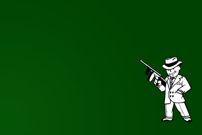 Man in Suit Holding Gun — Green, Confident