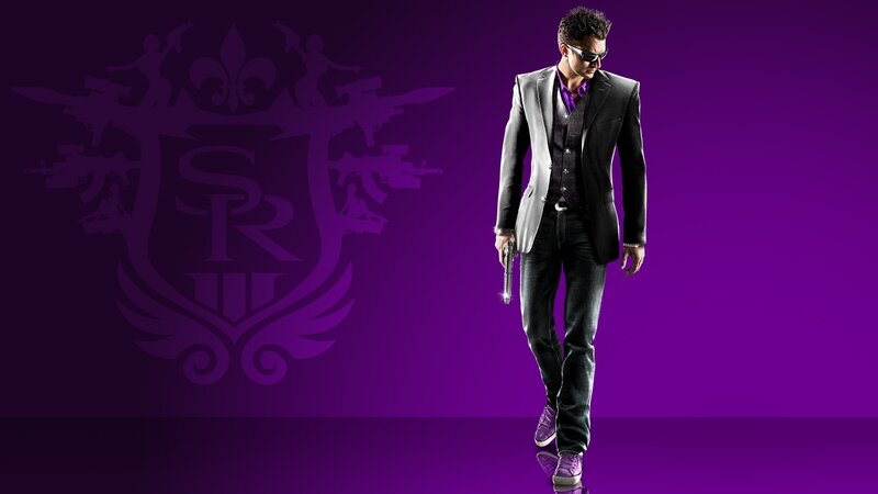 Man in Suit Holding Gun — Purple, Confident